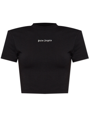 PALM ANGELS カフロコクルネックTシャツ PMAA002S25JER001 1003 Neck Logo T-Shirt - Off-White/Black – Feature